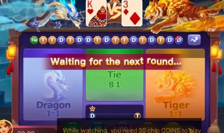 Các cửa cược trong game Dragon Tiger Tại YSB66